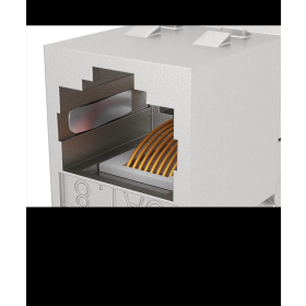 Netzwerkdose mit Cat 8 Keystone Module  signalwei&szlig; (RAL 9003) 3 Port