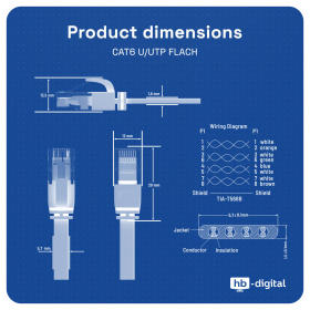 CAT.6 FLACH Patchkabel GELB 20m