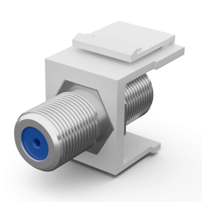 Keystone Module SAT TV Keystone F-Verbinder vernickelt weiß