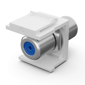 Keystone Module SAT TV Keystone F-Verbinder vernickelt wei&szlig;