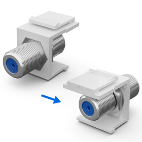 Keystone Module SAT TV Keystone F-Verbinder vernickelt wei&szlig;