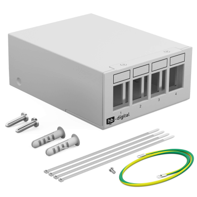 Patchpanel für Keystone Module 4 Port (HELLGRAU)