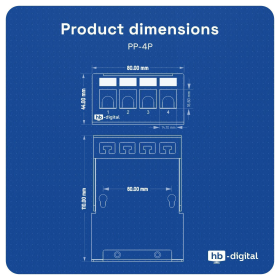 Patchpanel f&uuml;r Keystone Module 4 Port (HELLGRAU)