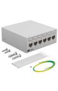 Patchpanel 4/6/8/12/16 Port mit Keystone Cat 8 6 Port (HELLGRAU)