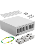 Patchpanel 4/6/8/12/16 Port mit Keystone Cat 8 6 Port (HELLGRAU)