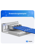 Patchpanel 4/6/8/12/16 Port mit Keystone Cat 8 6 Port (HELLGRAU)