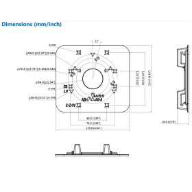 Masthalterung DAHUA aus Aluminium und Stahl, Schwarz