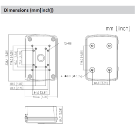 Wasserdichte Montagebox in wei&szlig; aus Aluminium DAHUA, PFA126