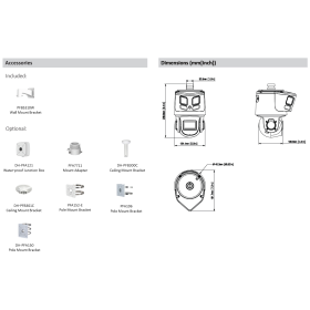 4 MP IP PTZ + 8 MP Panorama Kamera Dahua mit AutoTracking, 10X Opt. Zoom, Audio, 70 m Nachtsicht