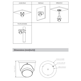8 MP IP Turret-Kamera DAHUA mit KI, Sirene-Alarm, Mikrofon und 30m Nachtsicht