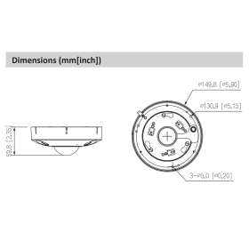 12 MP IP Fisheye-Kamera DAHUA mit KI, Audio, 10 m Nachtsicht