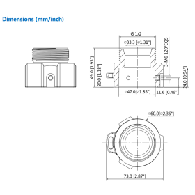 wei&szlig;er Gewindeadapter aus Aluminium in &auml;sthetischem Design DAHUA