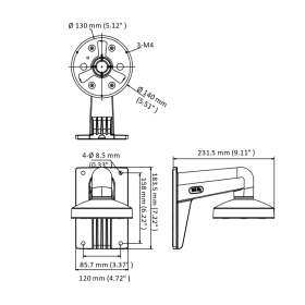 weiße Wandhalterung aus Aluminiumlegierung HIKVISION