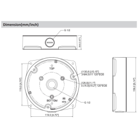 Wasserdichte Anschlussdose in wei&szlig; aus Aluminium DAHUA