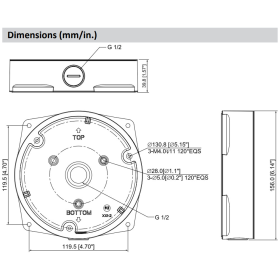 Wasserdichte Anschlussdose in wei&szlig; aus Aluminium DAHUA