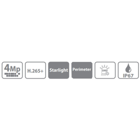 4 MP IP Turret-Kamera DAHUA mit KI, Mikrofon, Optischer Zoom, 40 m Nachtsicht