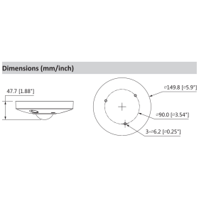12 MP IP Fisheye-Kamera DAHUA mit PoE, 10 m Nachtsicht